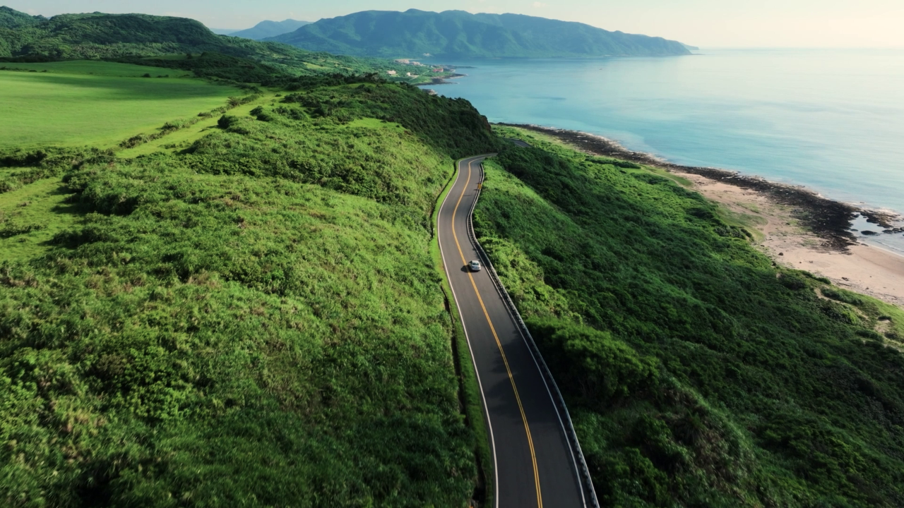 Coastal road from a birds eye angle
